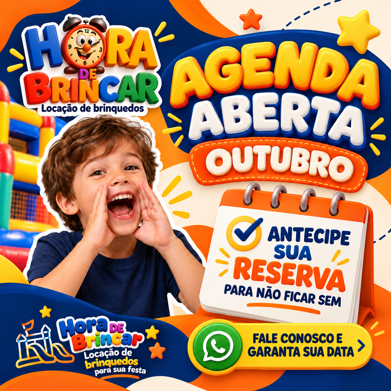 Agenda de outubro aberta na Hora de Brincar